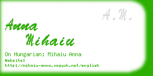 anna mihaiu business card